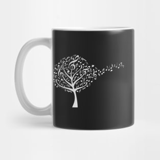 White music tree with flying musical notes Mug